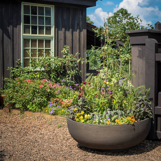Orinoco Double Walled Plastic Planter Bowl for Indoor/Outdoor